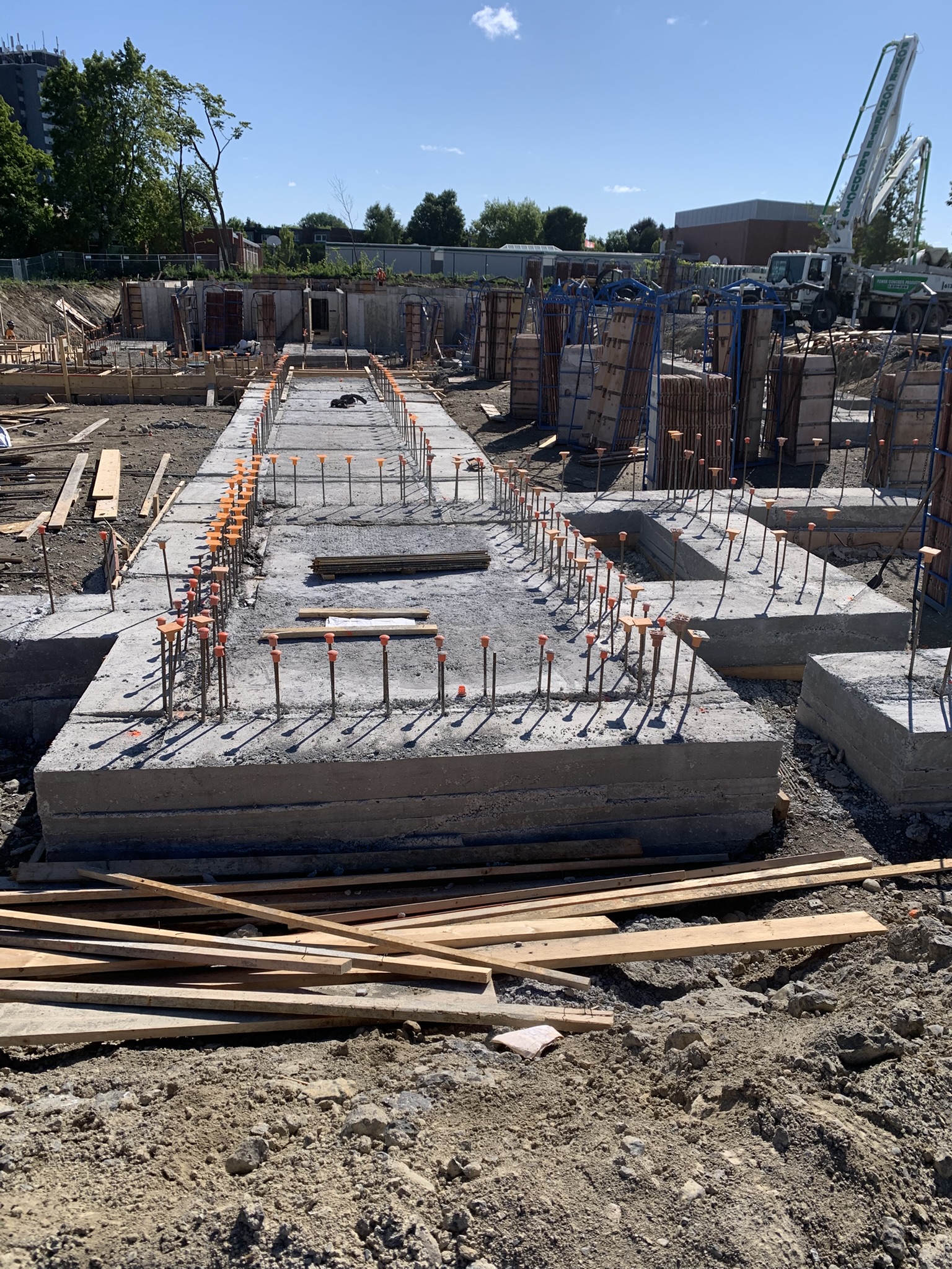 Concrete footings and wall forms