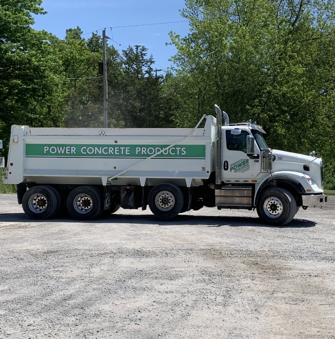 Power Concrete aggregate delivery truck